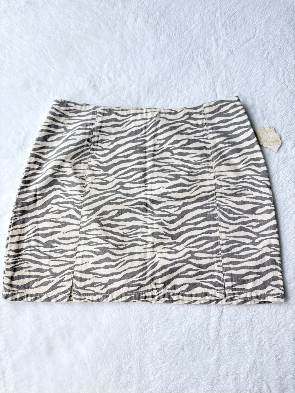 Altar'd State Zebra Print Mini Skirt - Cream and Gray